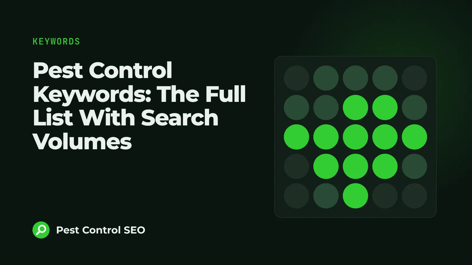 Pest Control SEO cover graphic with the post title and a map grid